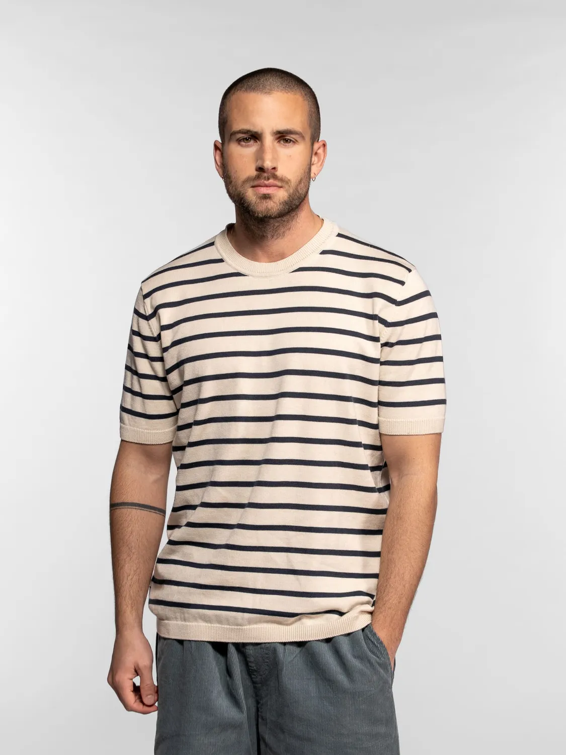 Daytona Holt pull marinière coton manches courtes