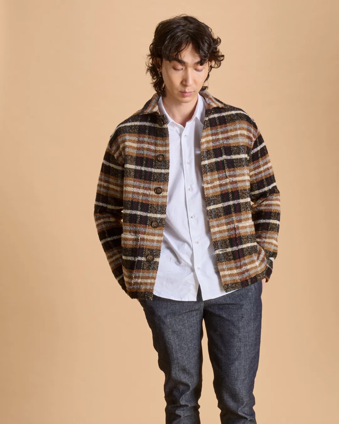 Soubacq Menaggio veste de travail laine brune