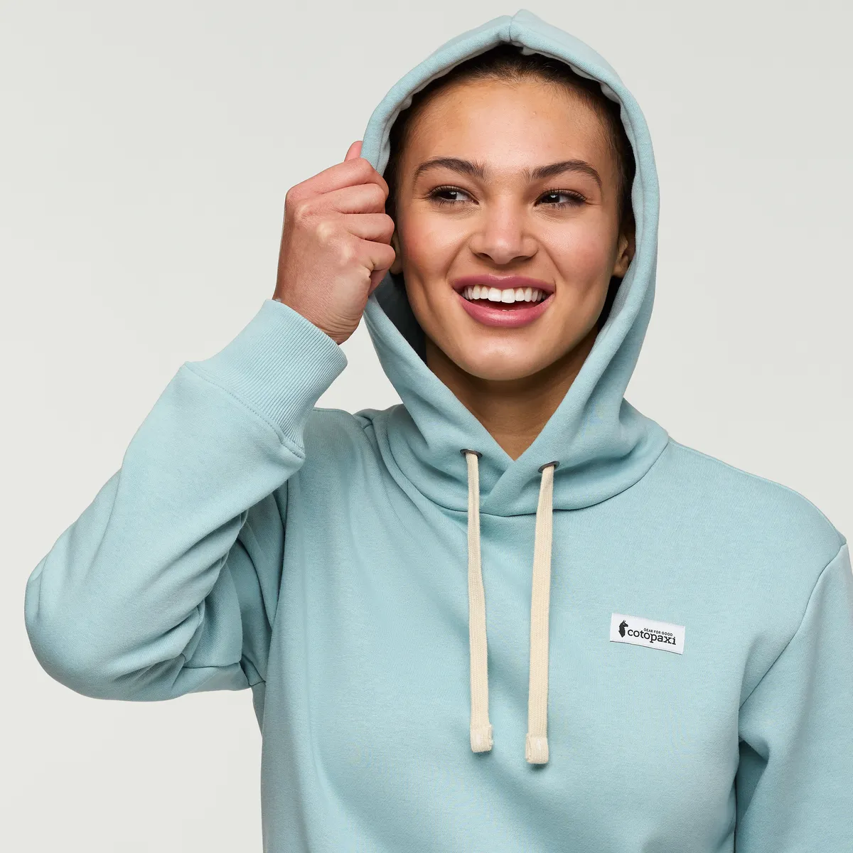 Cotopaxi Llama Patch Pullover Hoodie Sea Spray coton bio