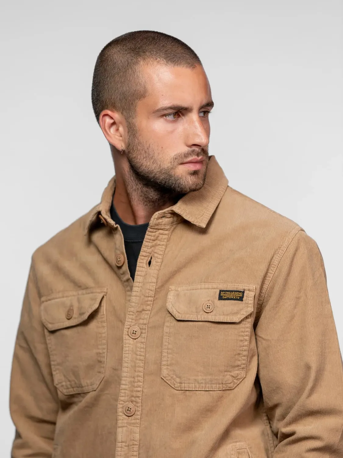 DAYTONA Farnham chemise velours côtelé beige regular