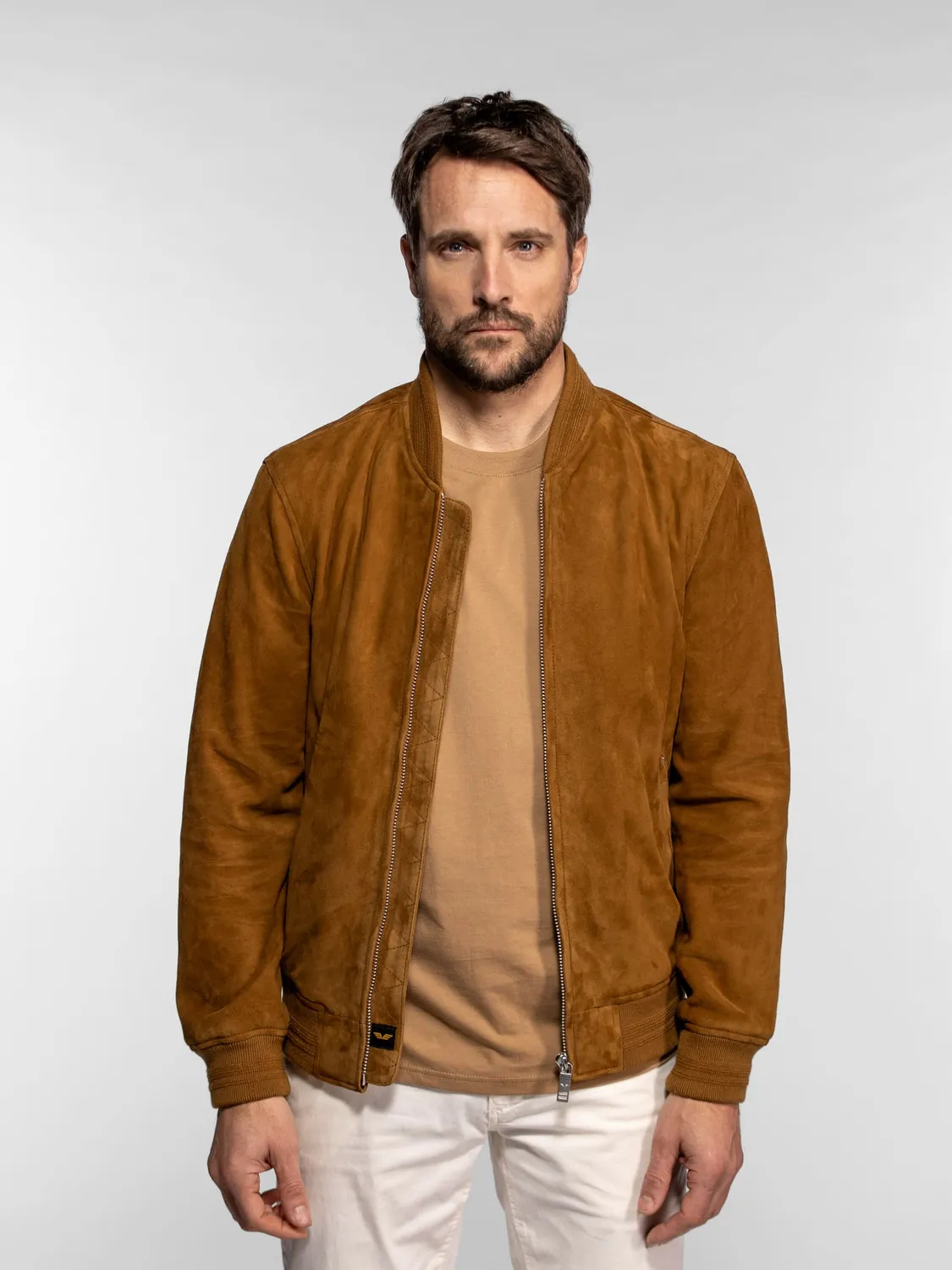 Daytona Gila bomber cuir suédé Cognac homme