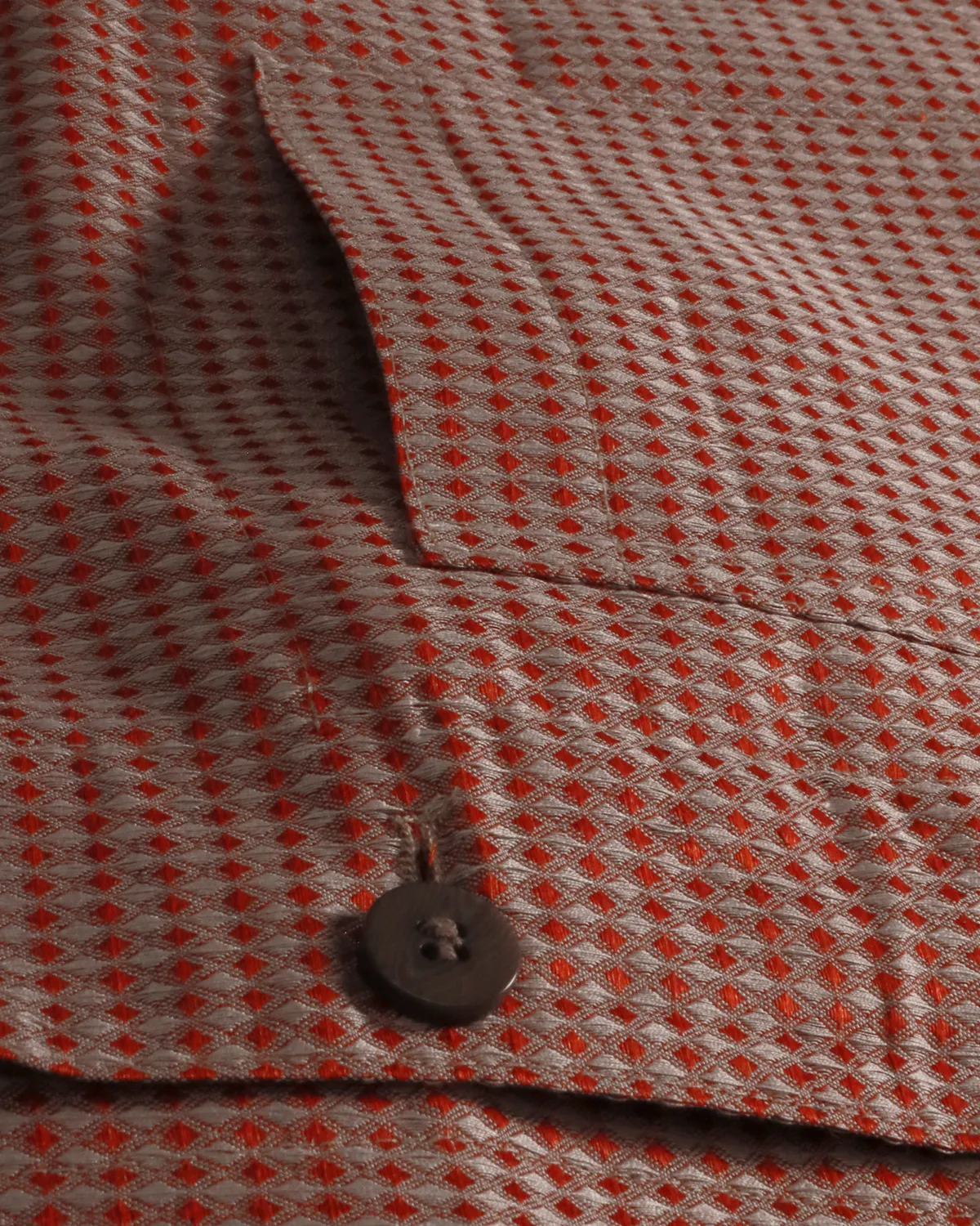 Hollington gilet coton lin orange poches plaquées