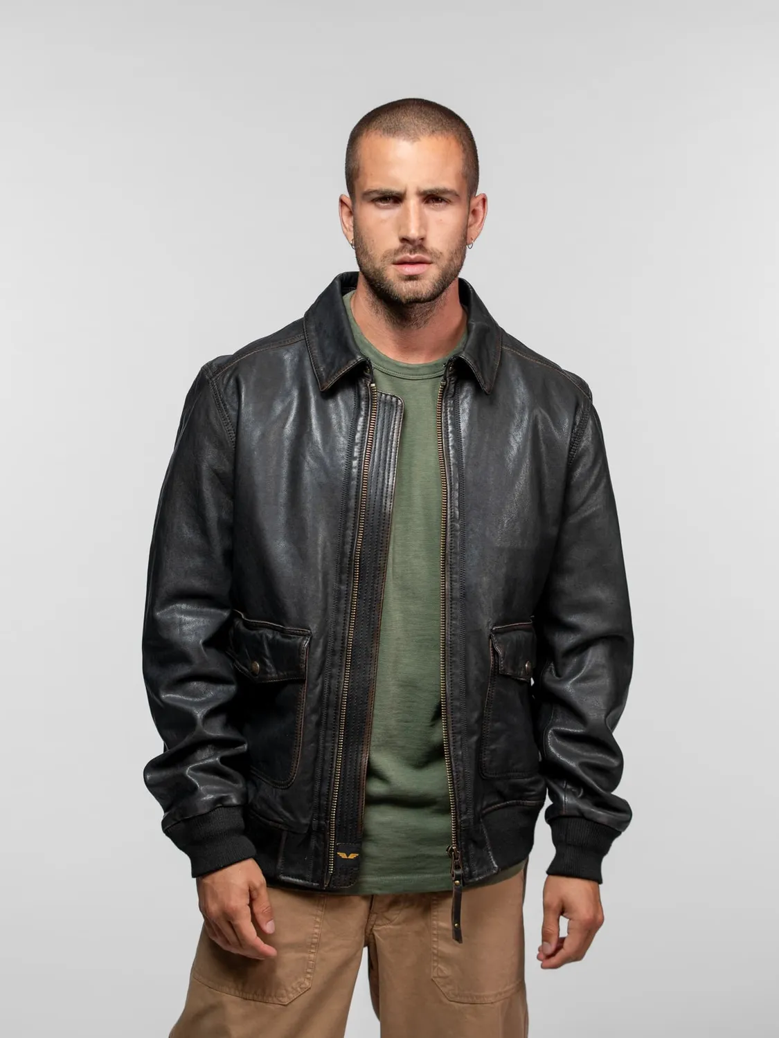 Daytona Ferber FM-104385 blouson cuir homme noir agneau