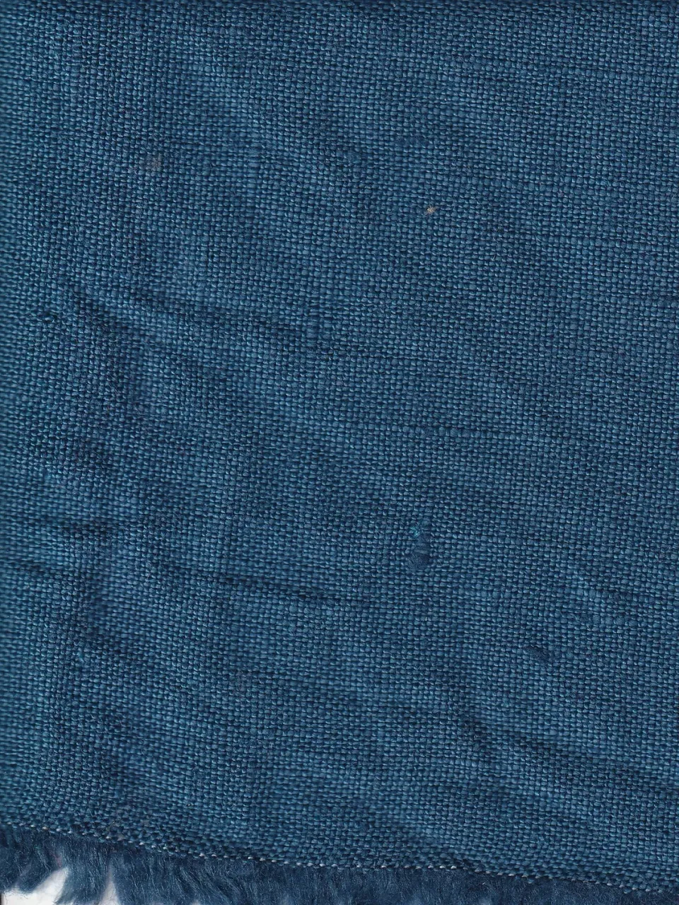 Hollington tissu toile lin bleu océan au mètre
