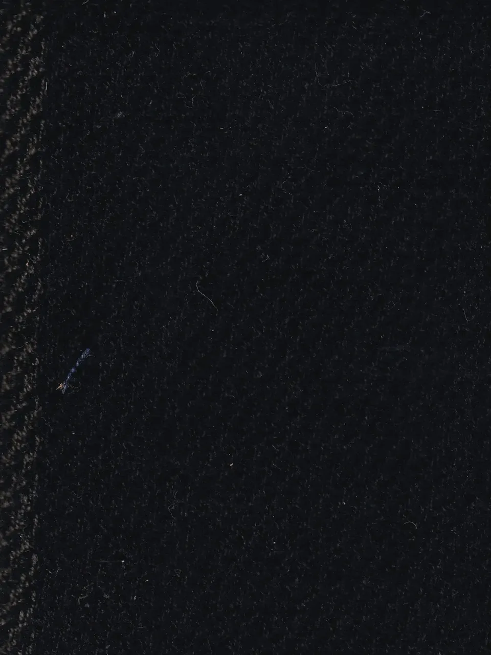 Hollington chenille black snake tissu noir laine coton au mètre