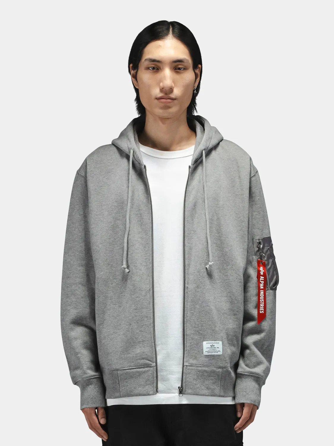 Alpha Industries Utility sweat zippé gris capuche