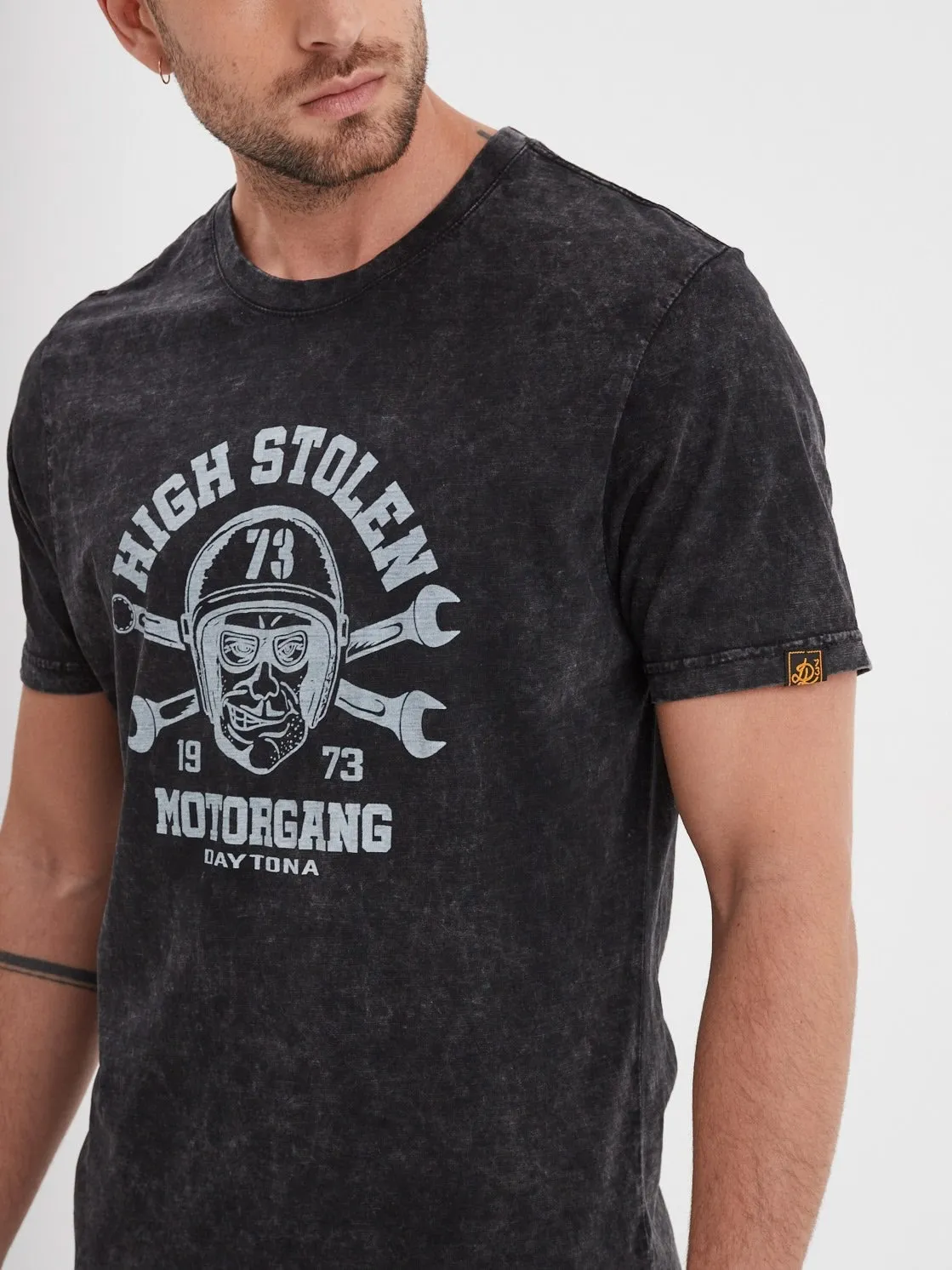 Daytona Monroe t-shirt moto homme noir vintage