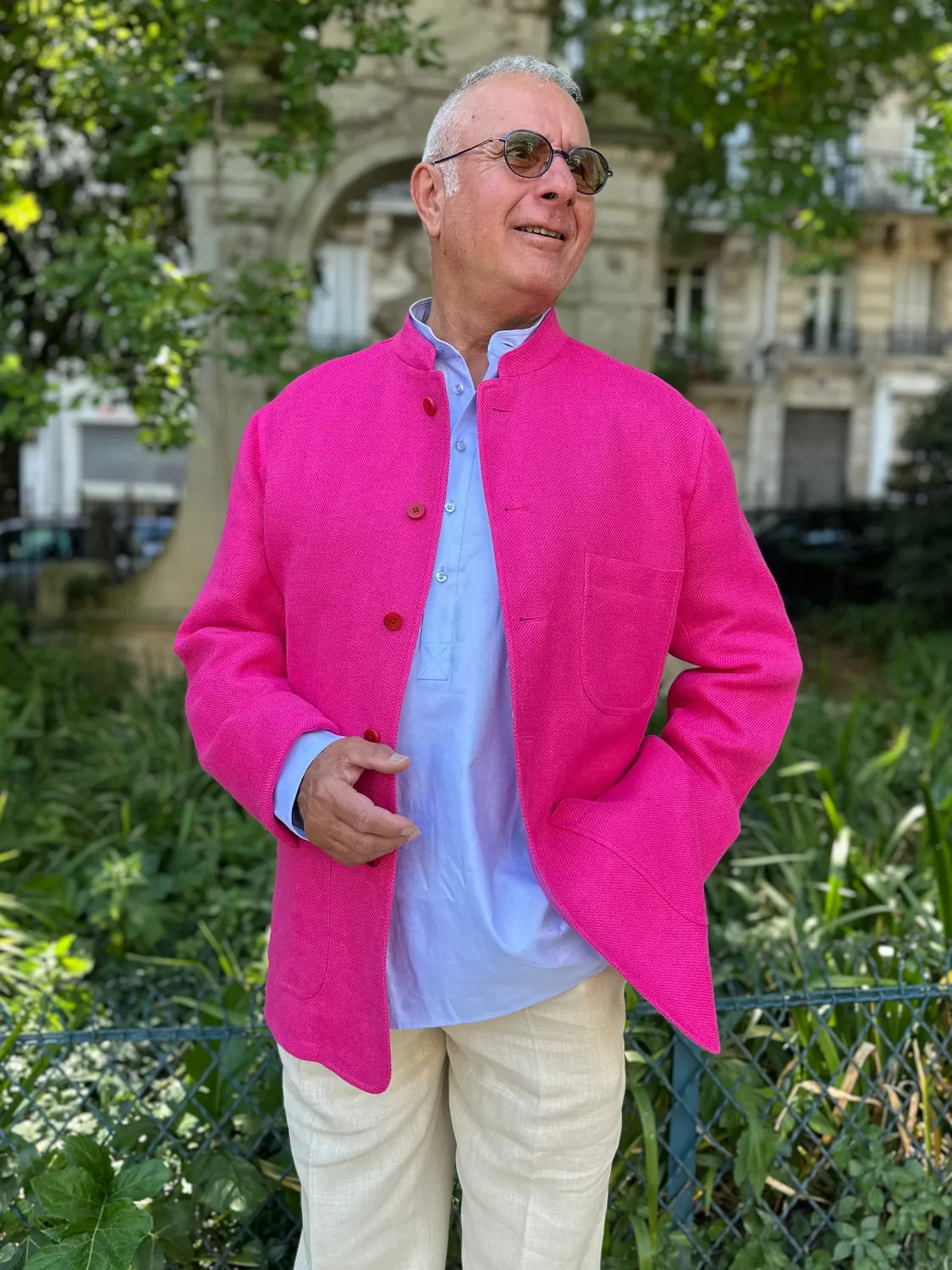 Hollington Tyrol veste ajustée lin rose