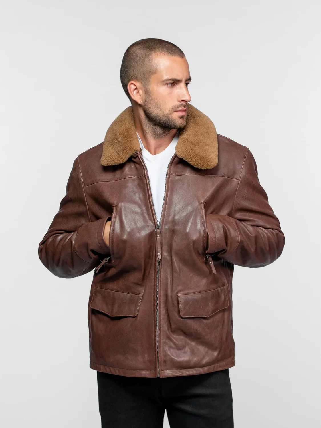 Daytona Browning veste aviateur cuir marron