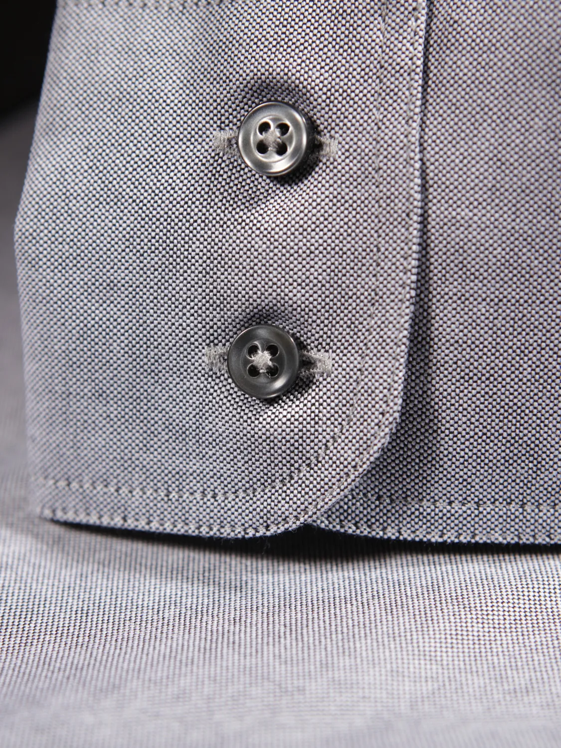 Hollington chemise oxford grey col mao coton grise