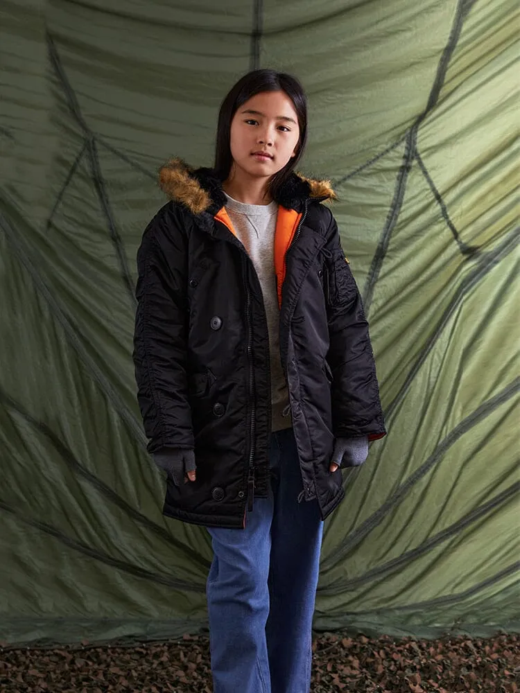Alpha Industries N-3B Parka Enfant Noir Fourrure