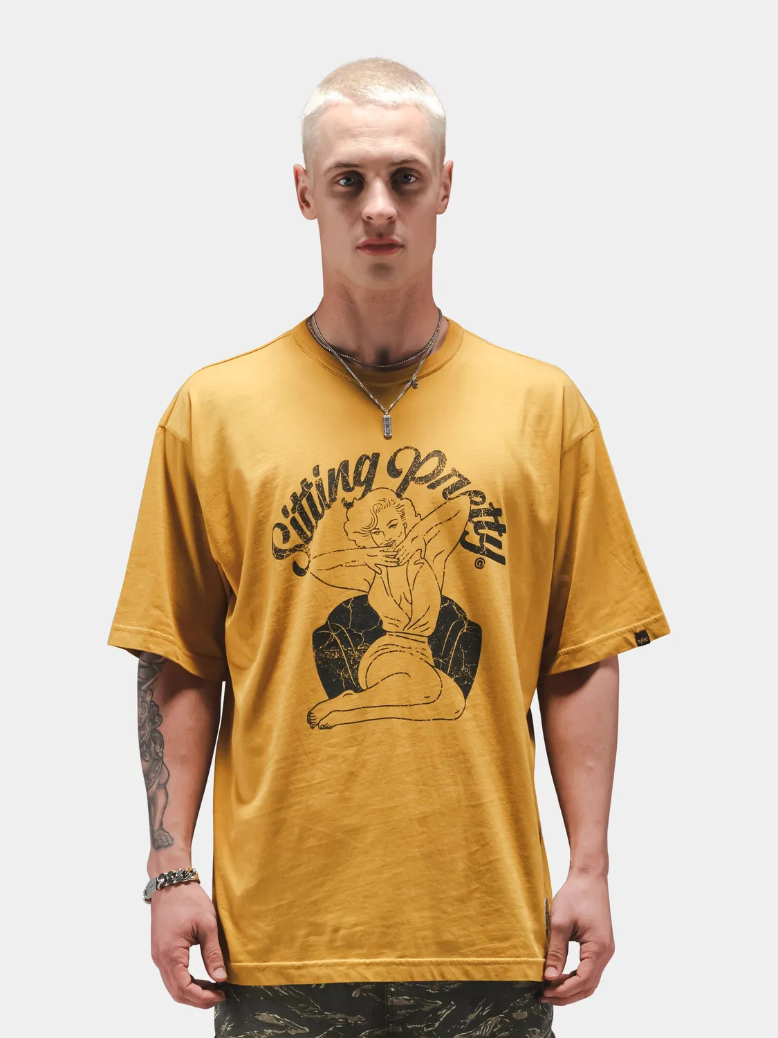 Alpha Industries Sitting Pretty t-shirt unisexe gris coton