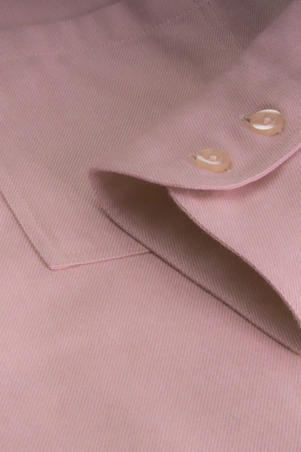 Hollington chemise col mao coton brossé nude coupe droite