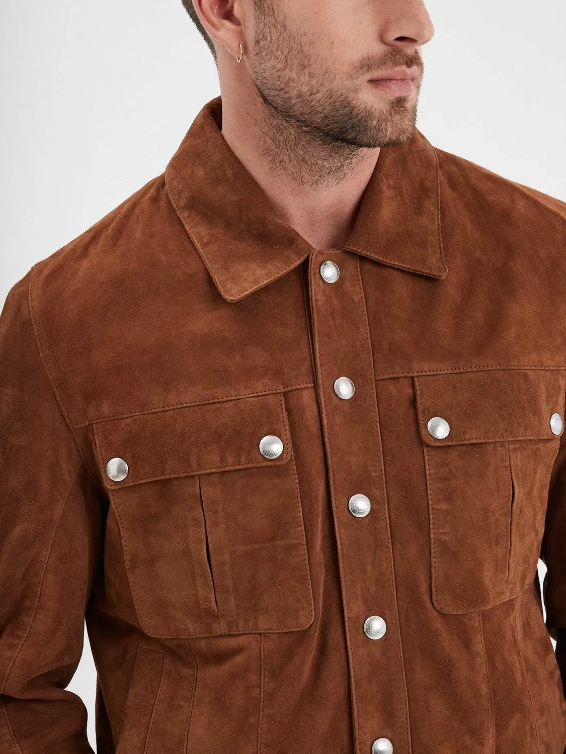 Daytona Smith FM-102574 veste daim homme tobacco chèvre