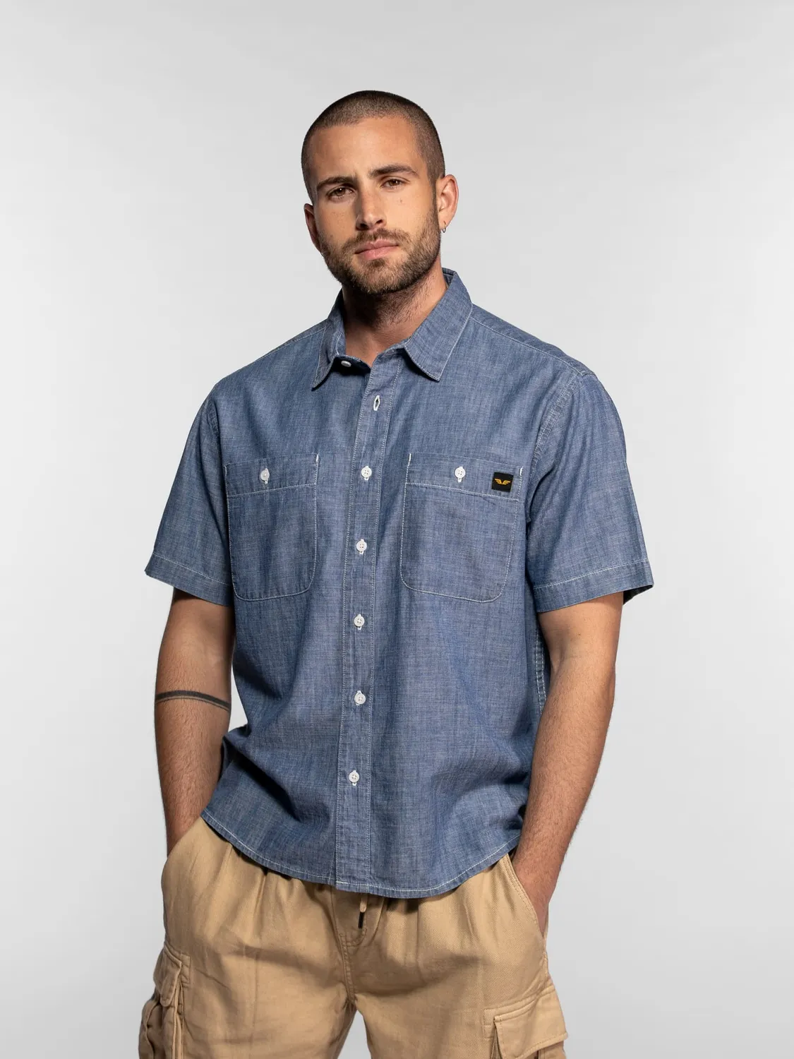 Daytona Cambria chemisette chambray medium blue légère