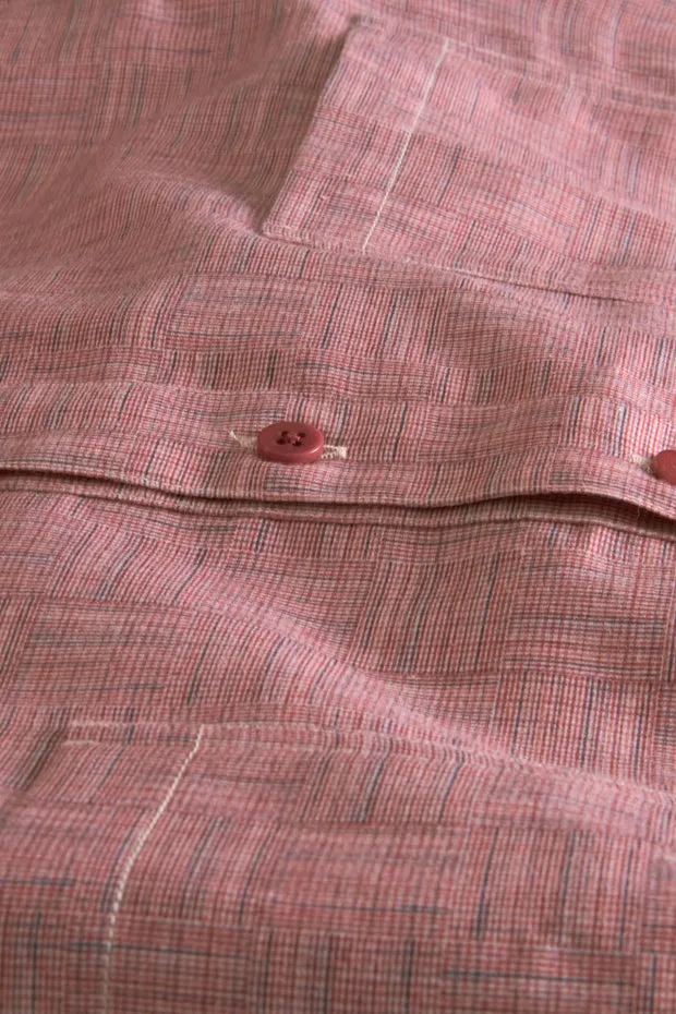 Hollington chemise coton col mao à carreaux homme