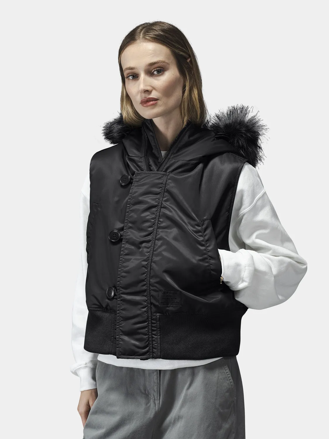 Alpha Industries N-2B gilet capuche femme noir