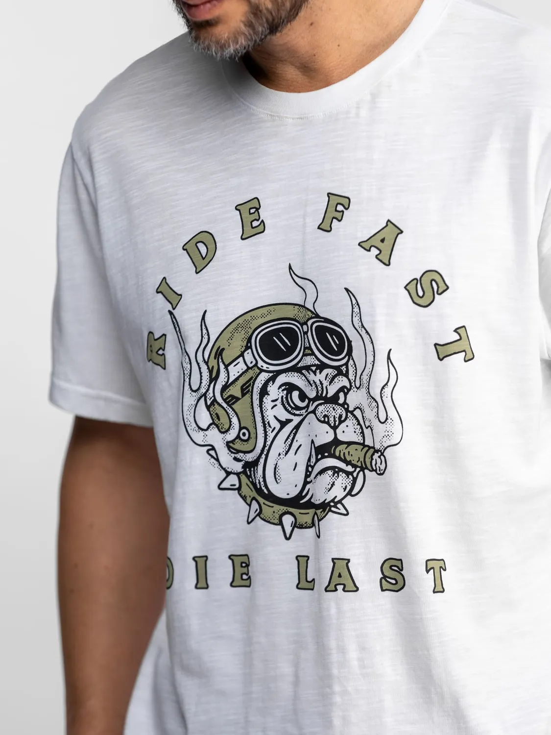 DAYTONA Alabaster t-shirt homme biker coton
