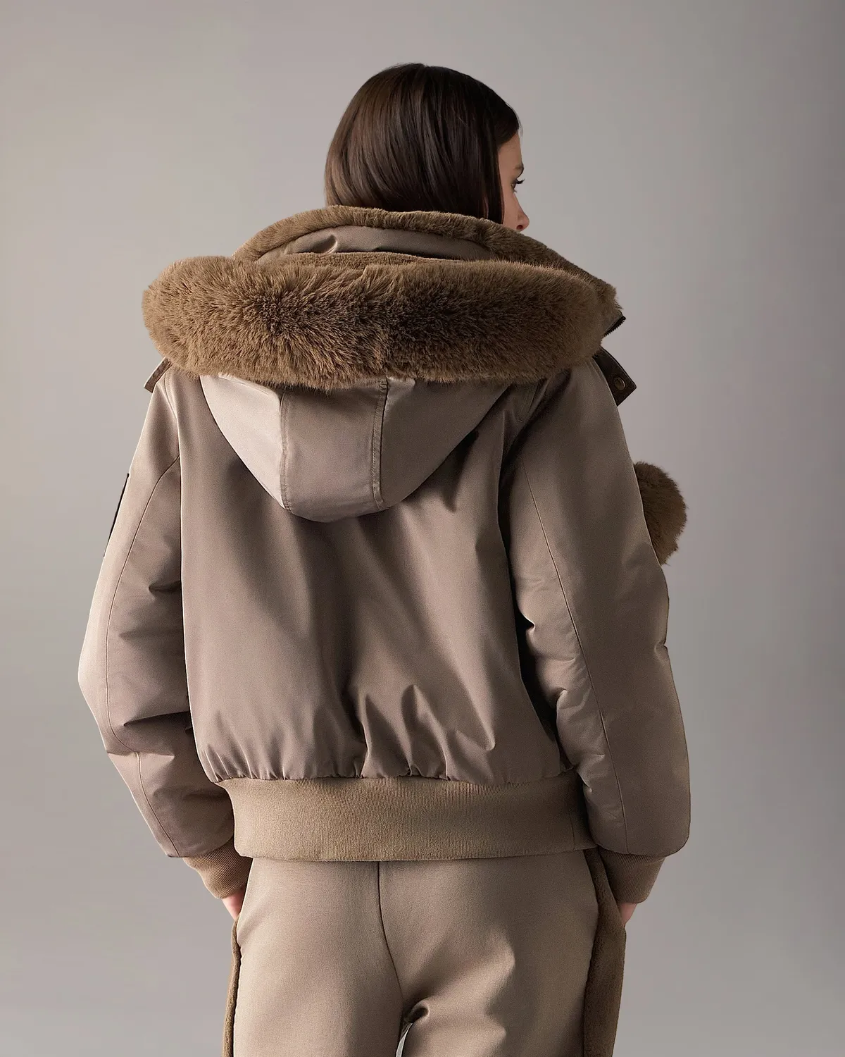 Moose Knuckles Luxe Satin bomber réversible gris