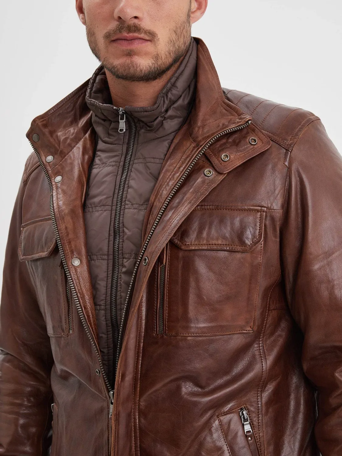Daytona Crowell blouson cuir homme Bison cuir mouton