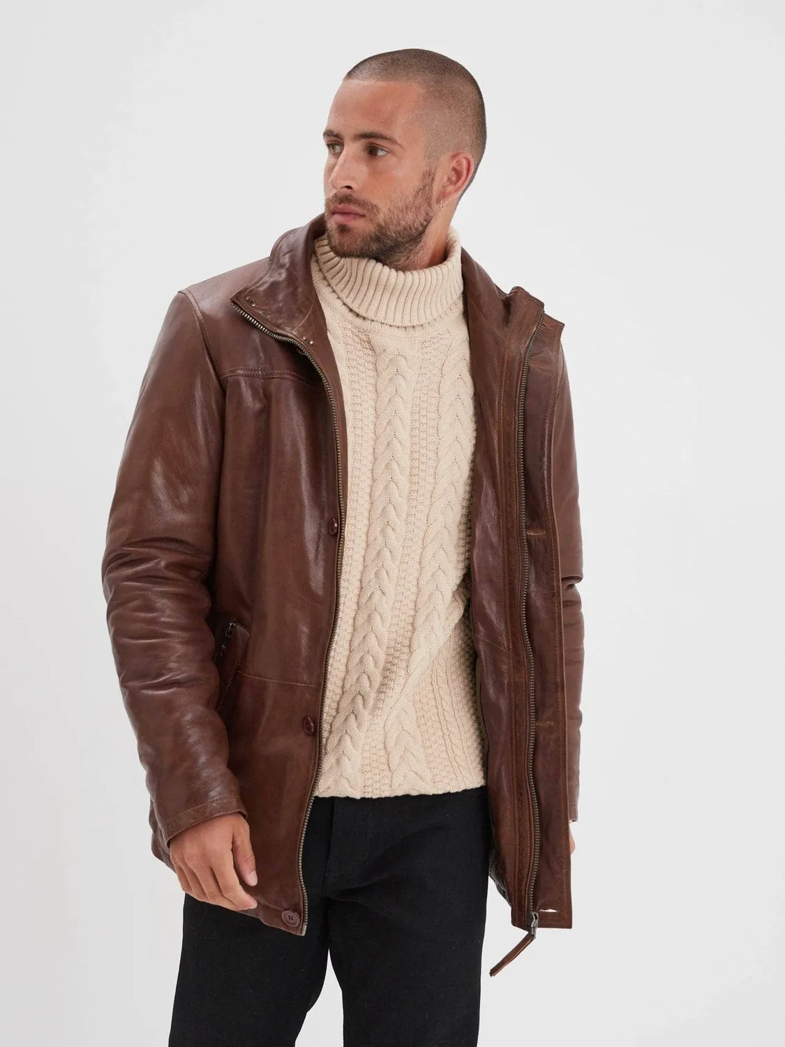 Daytona Moose veste cuir homme bison agneau vintage