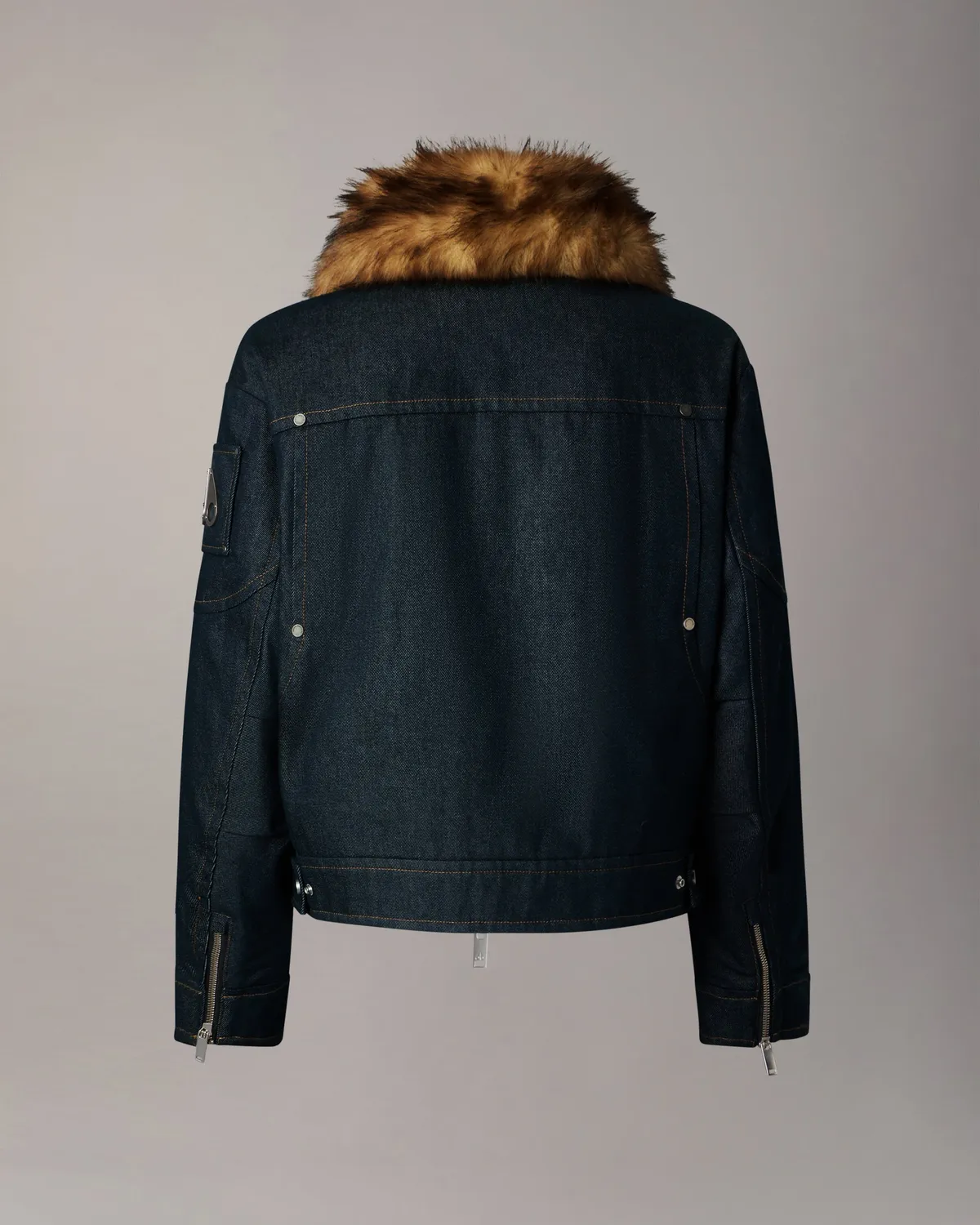 Moose Knuckles Frontier veste jean denim matelassée duvet