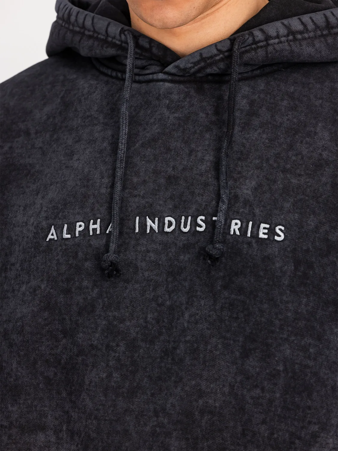 Alpha Industries Acid Logo Hoodie Sweat noir molleton