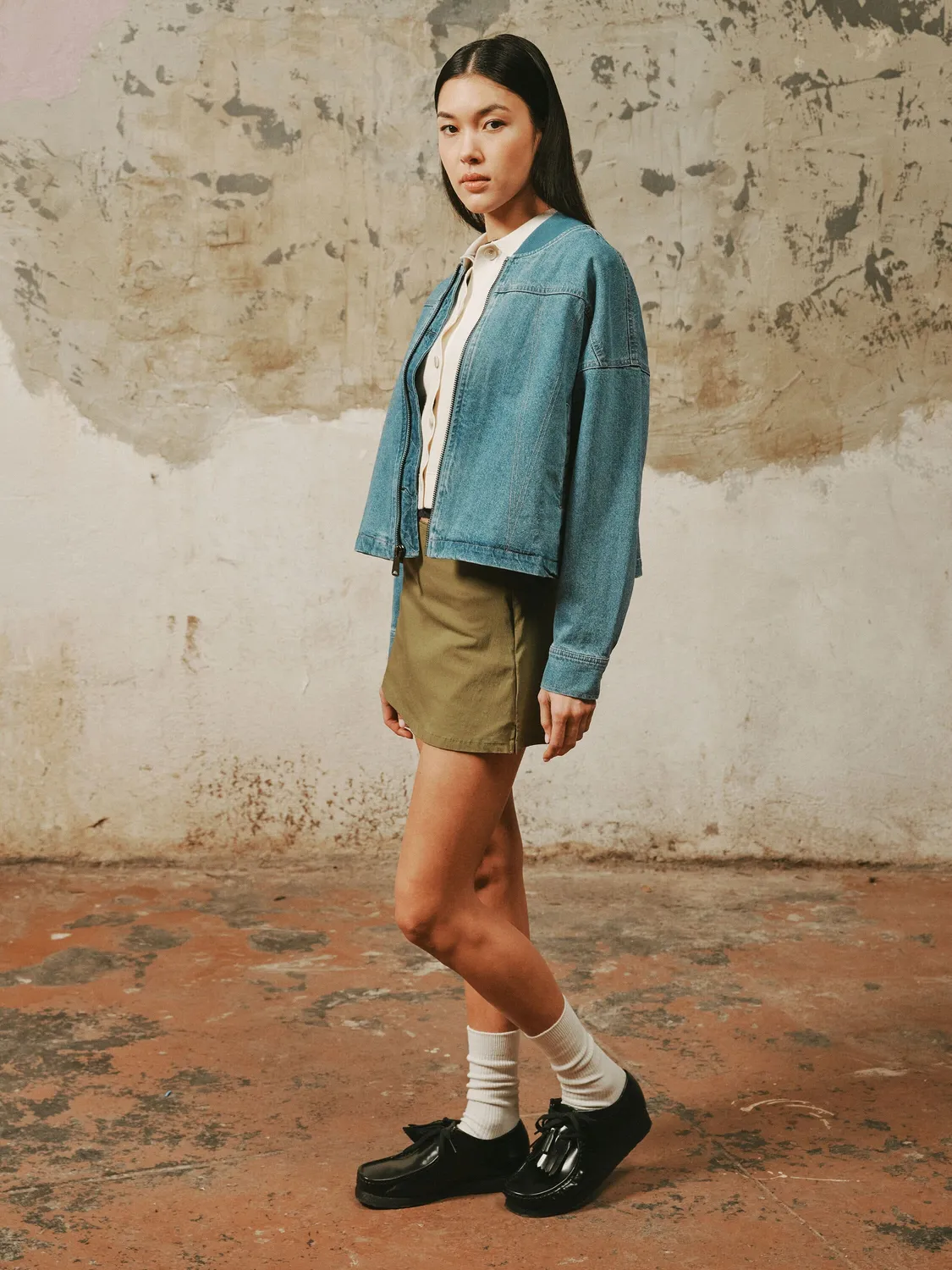 Alpha Industries Denim Relaxed blouson femme bleu denim