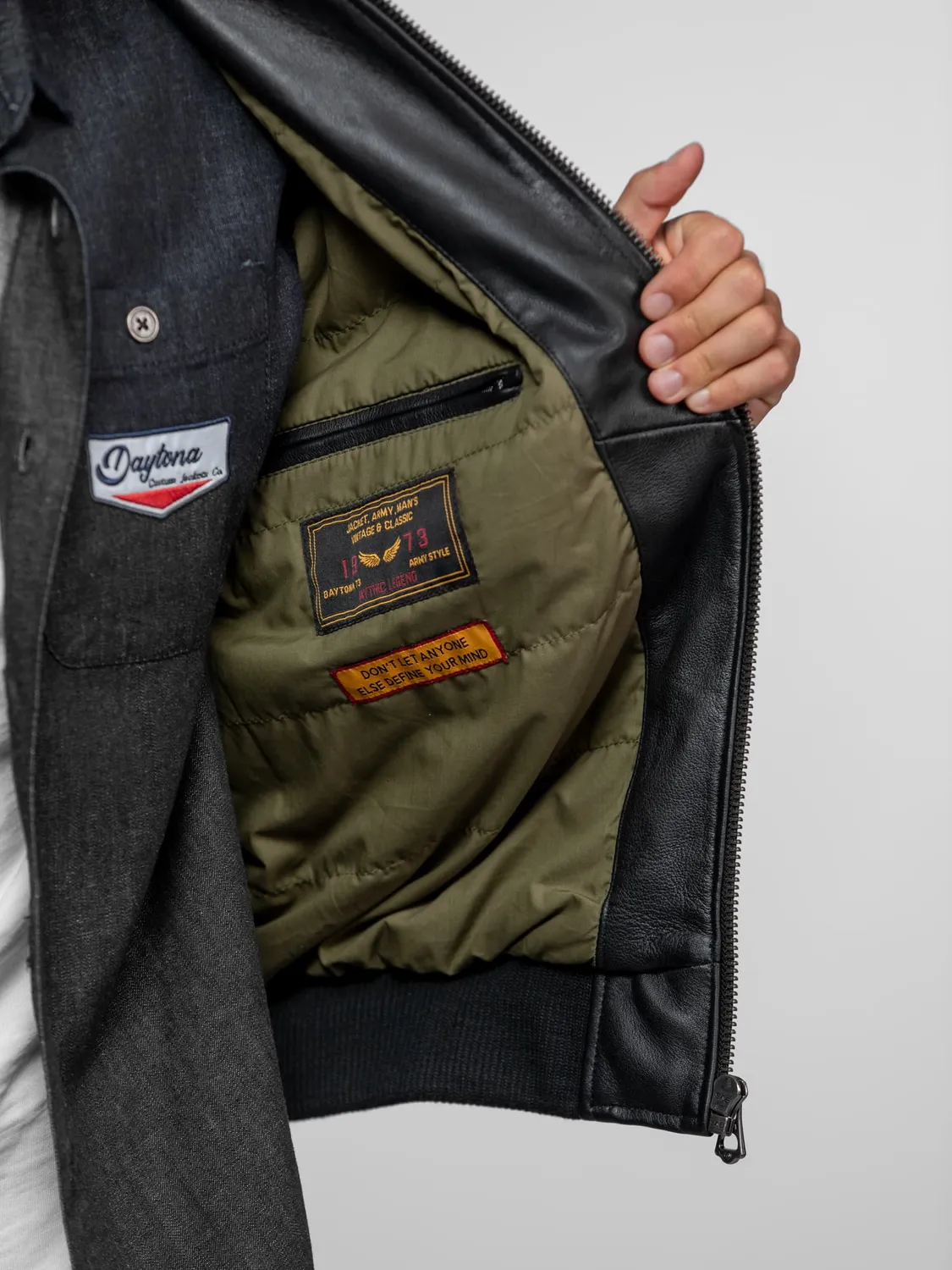 DAYTONA Tyron bomber cuir mouton homme black
