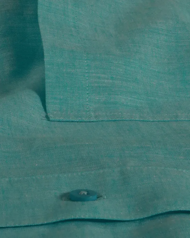 Hollington chemise Deauville col mao lin coton vert menthe