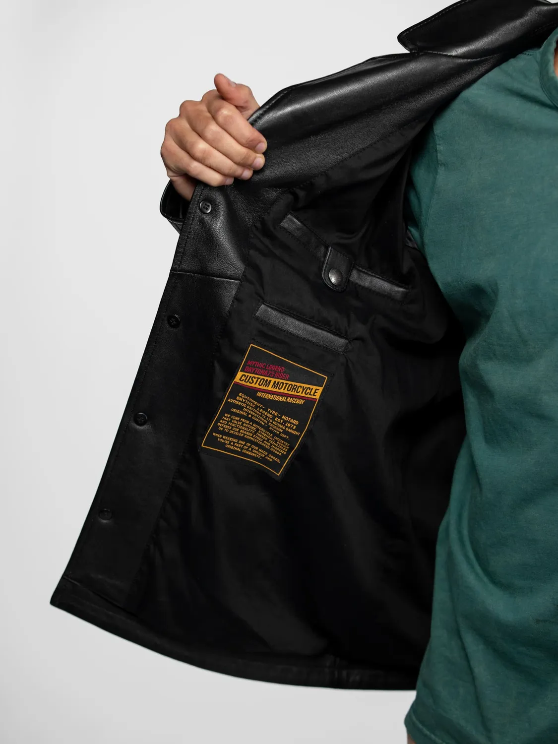 Daytona Dodge veste cuir homme noir agneau regular