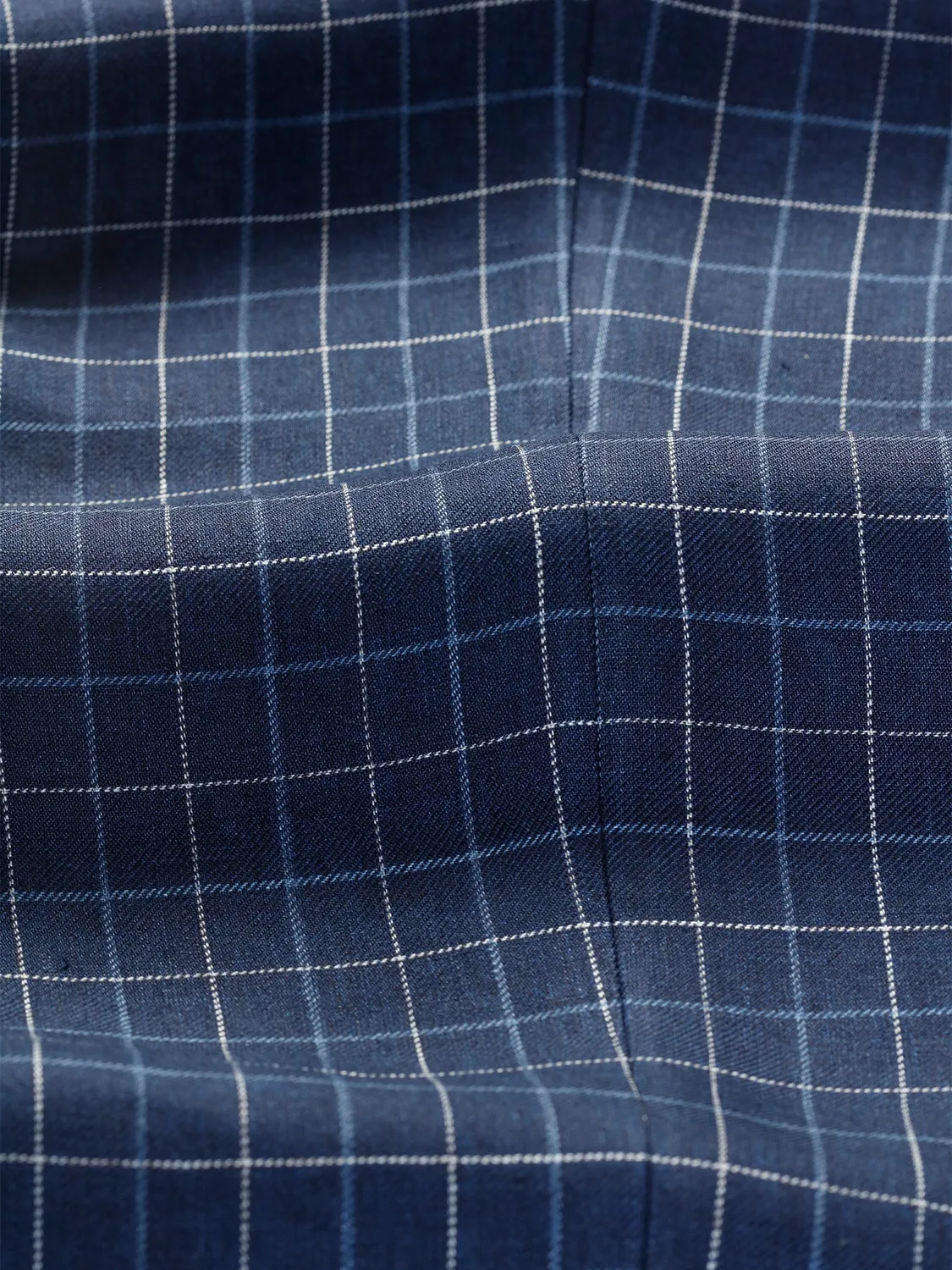 Hollington Siza pantalon lin laine carreaux British blue