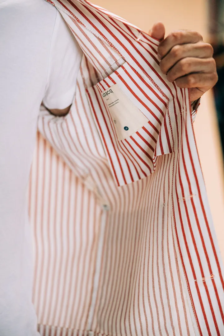 Soubacq Le Bleu Bayonne veste rayures coton France