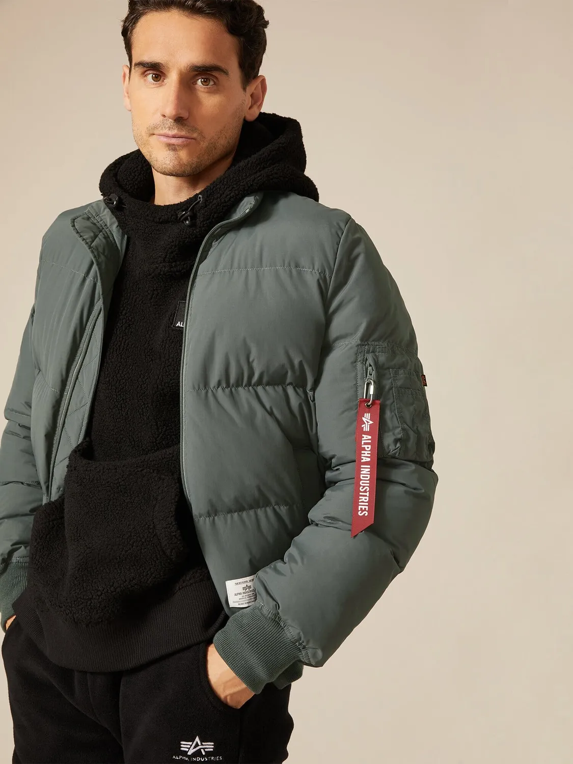 Alpha Industries MA-1 Quilted bomber Gunmetal matelassé