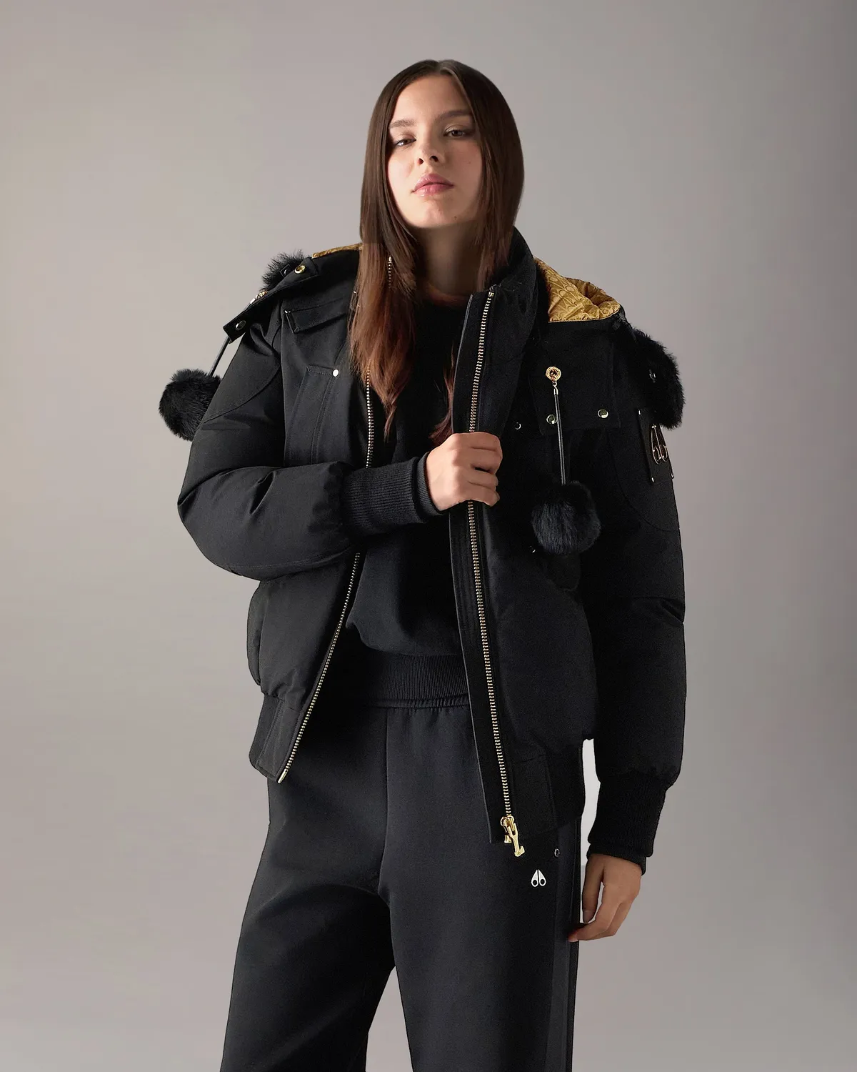 Moose Knuckles Debbie Down Bomber bomber Black-Black court