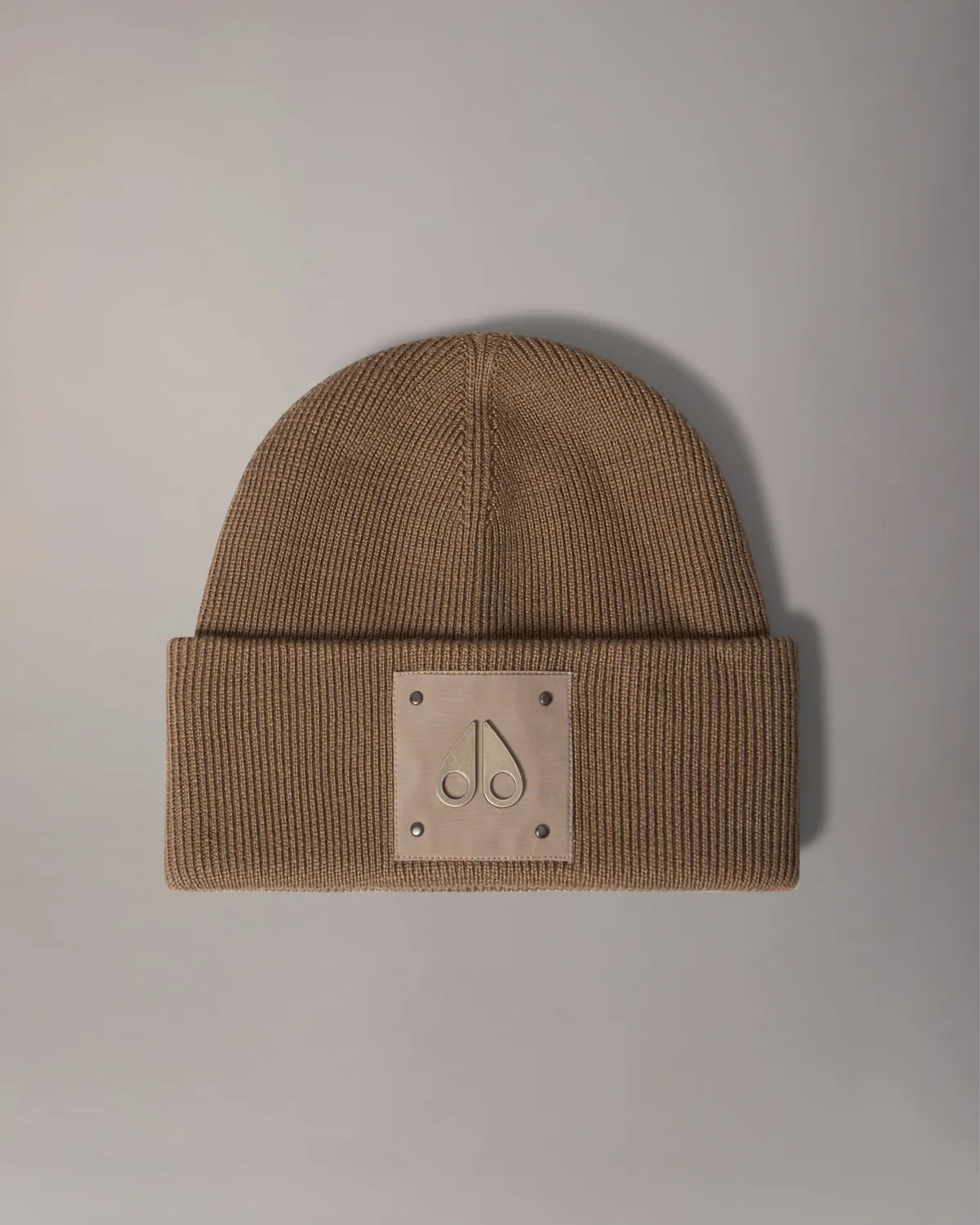 Moose Knuckles Logo Icon bonnet laine gris