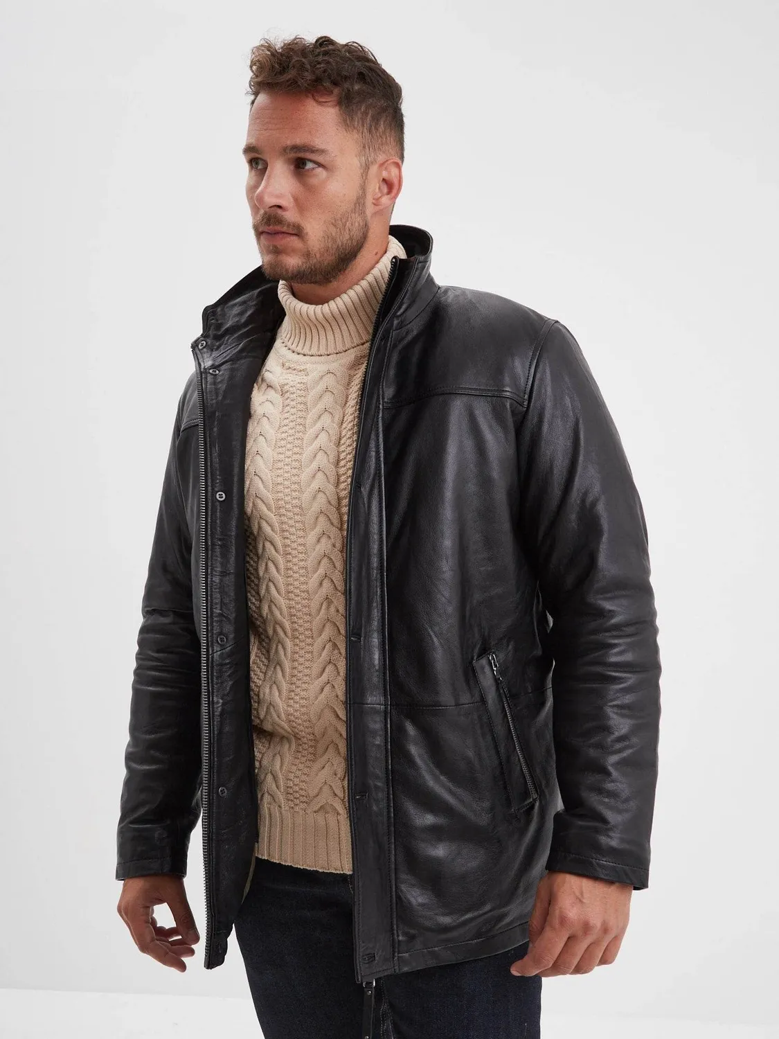 Daytona Moose veste cuir homme bison agneau vintage