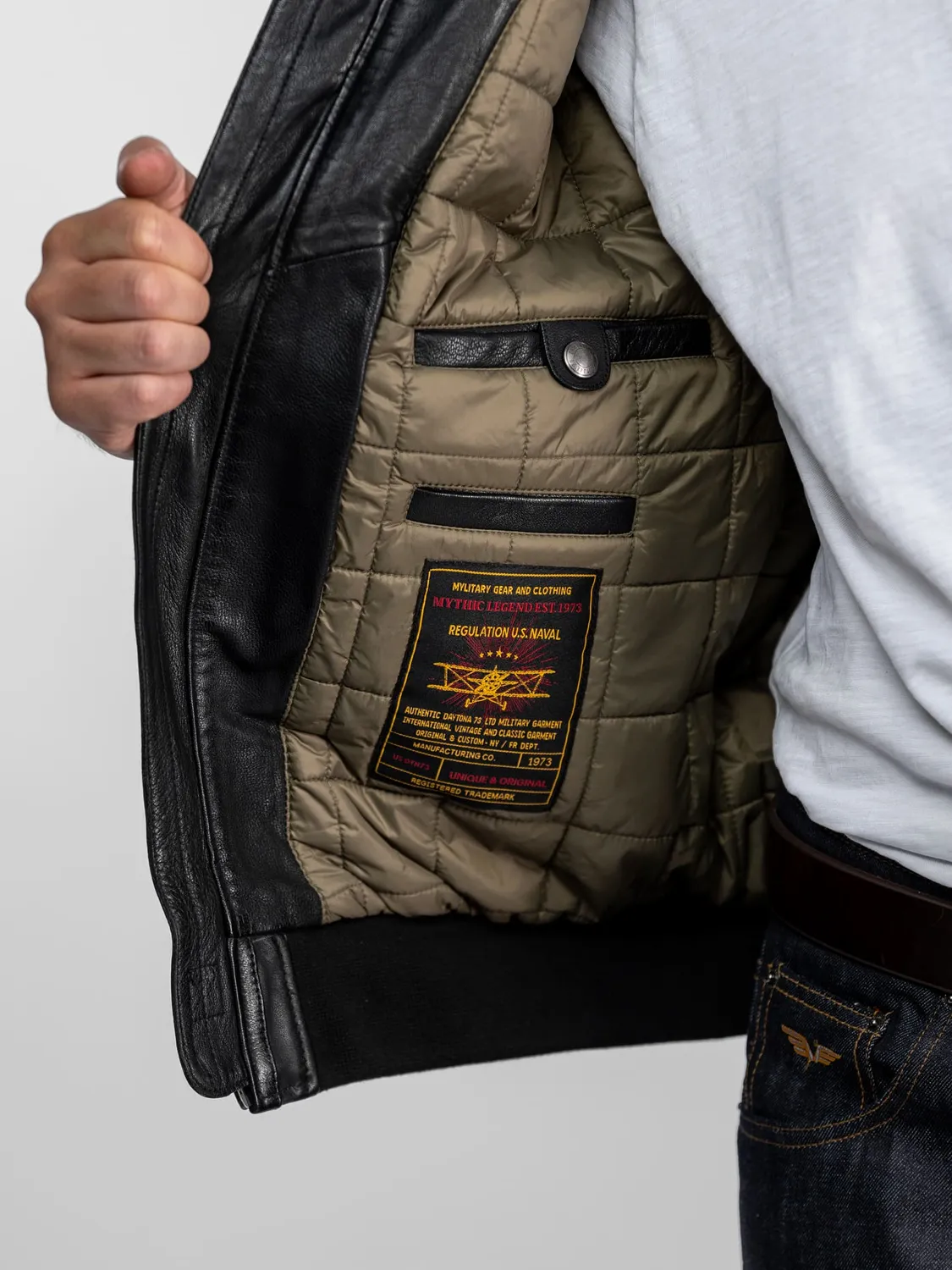 Daytona Boaz blouson aviateur homme noir mouton