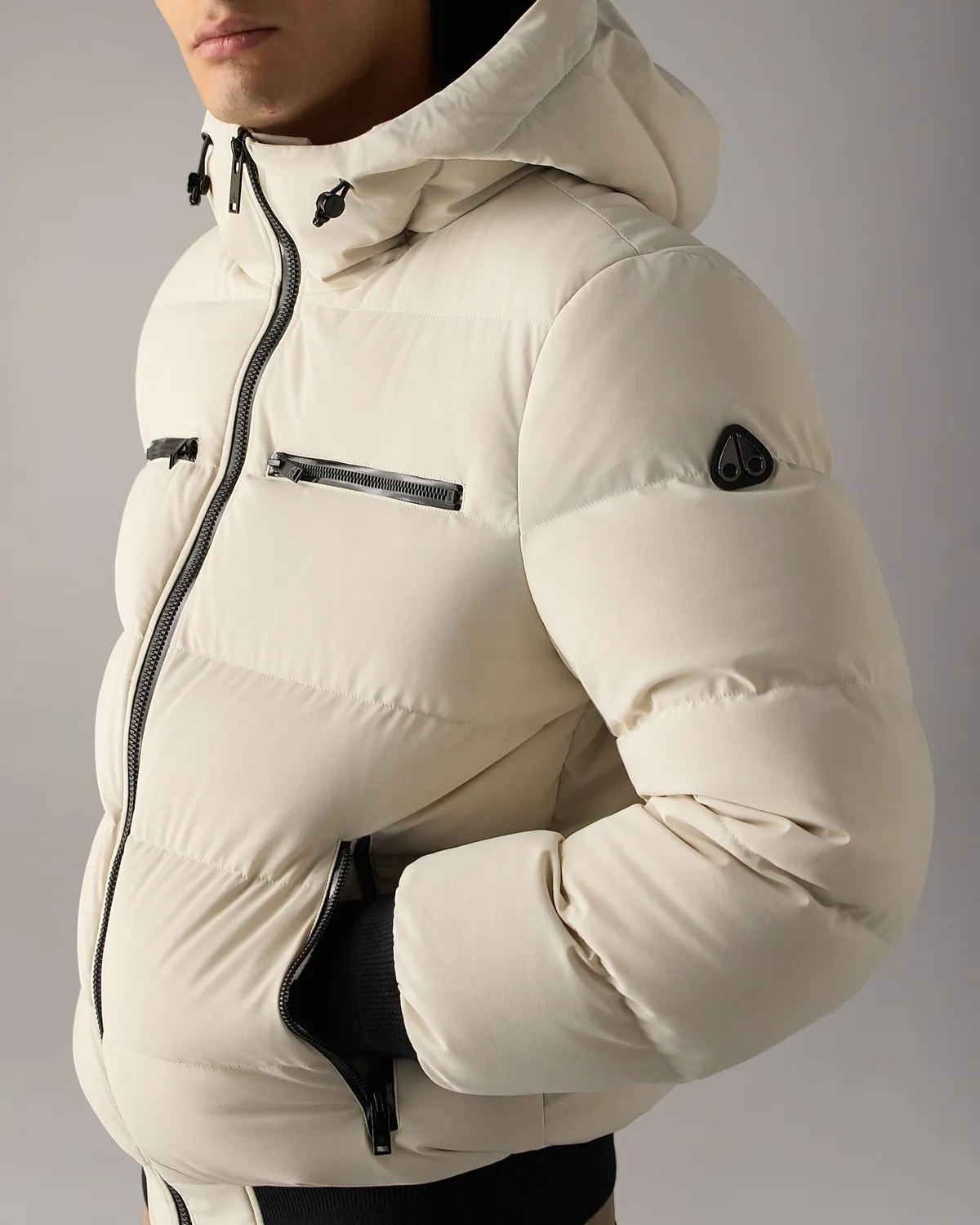 Moose Knuckles Soho bomber duvet alabaster
