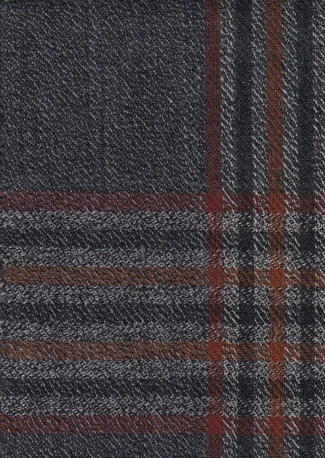 Hollington drap laine double face tissu gris tartan 6 m