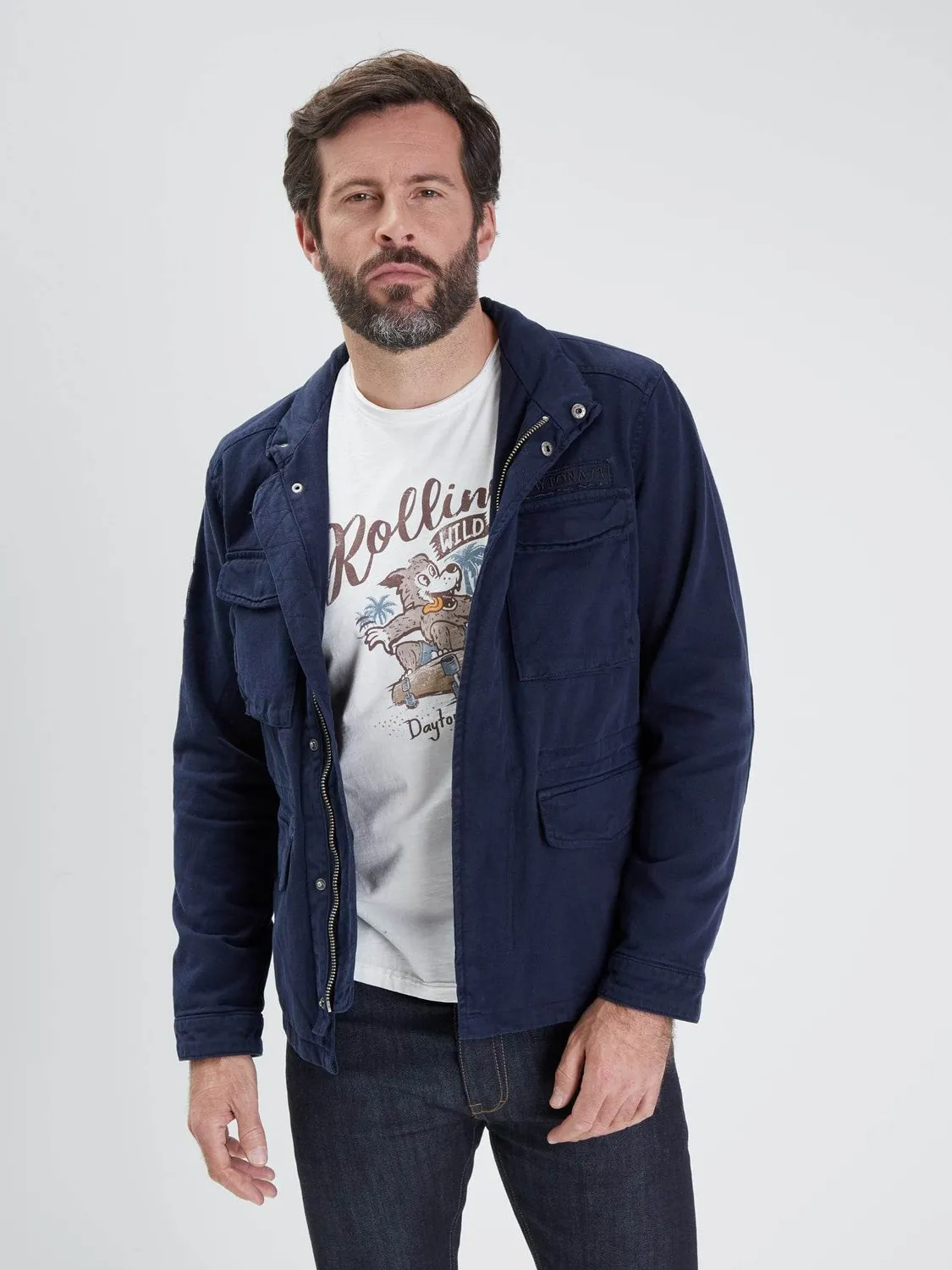 Daytona Day 65 veste militaire homme navy saharienne
