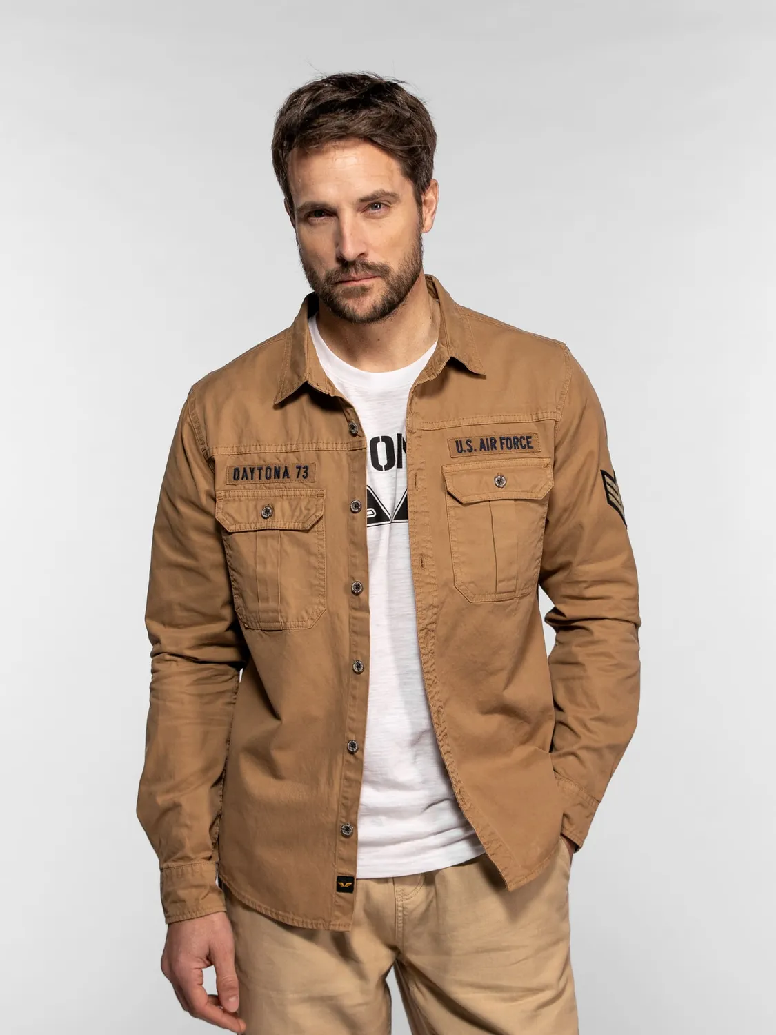 Daytona Lemoore chemise militaire coton beige delave