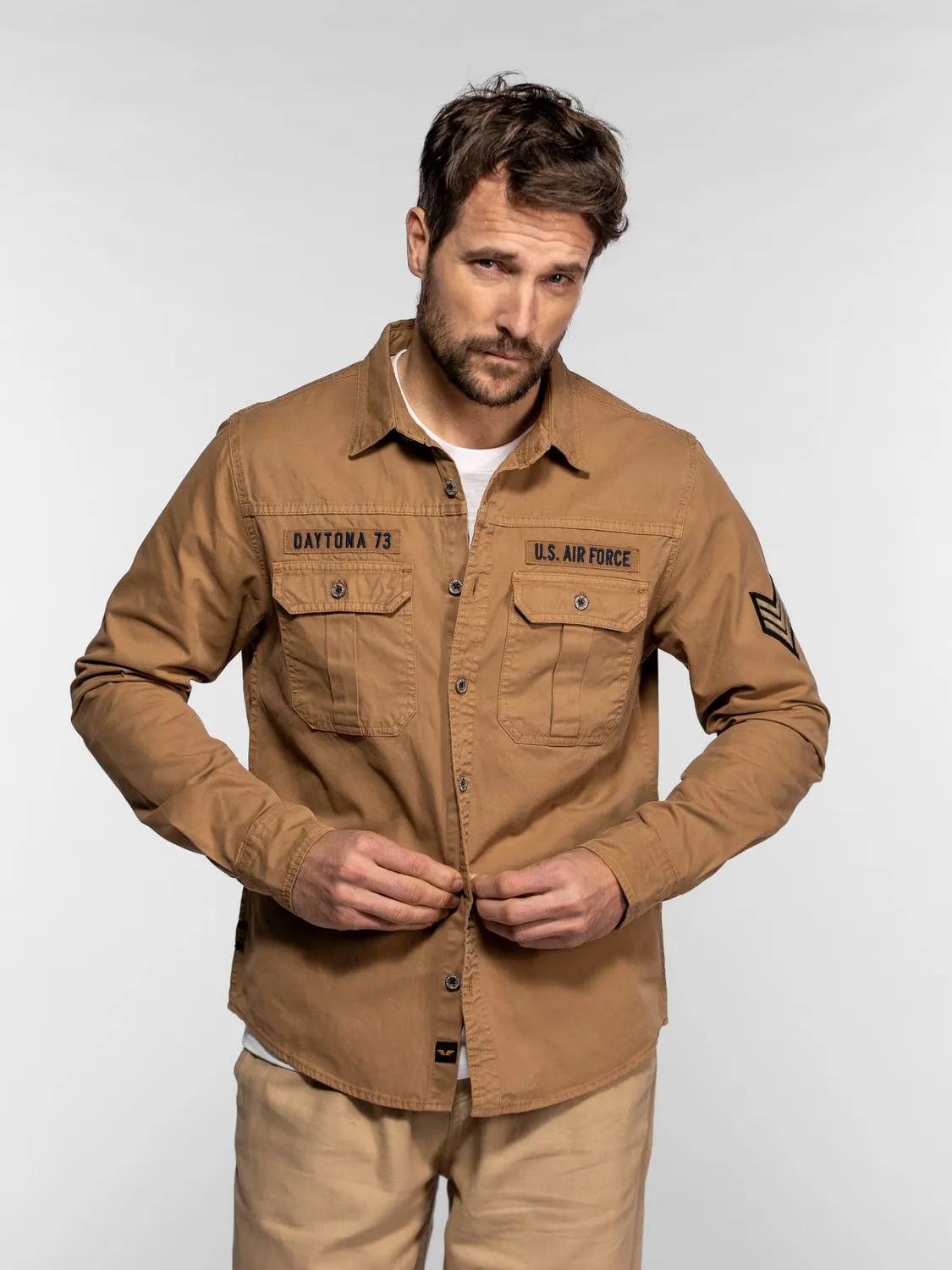 Daytona Lemoore chemise militaire coton beige delave
