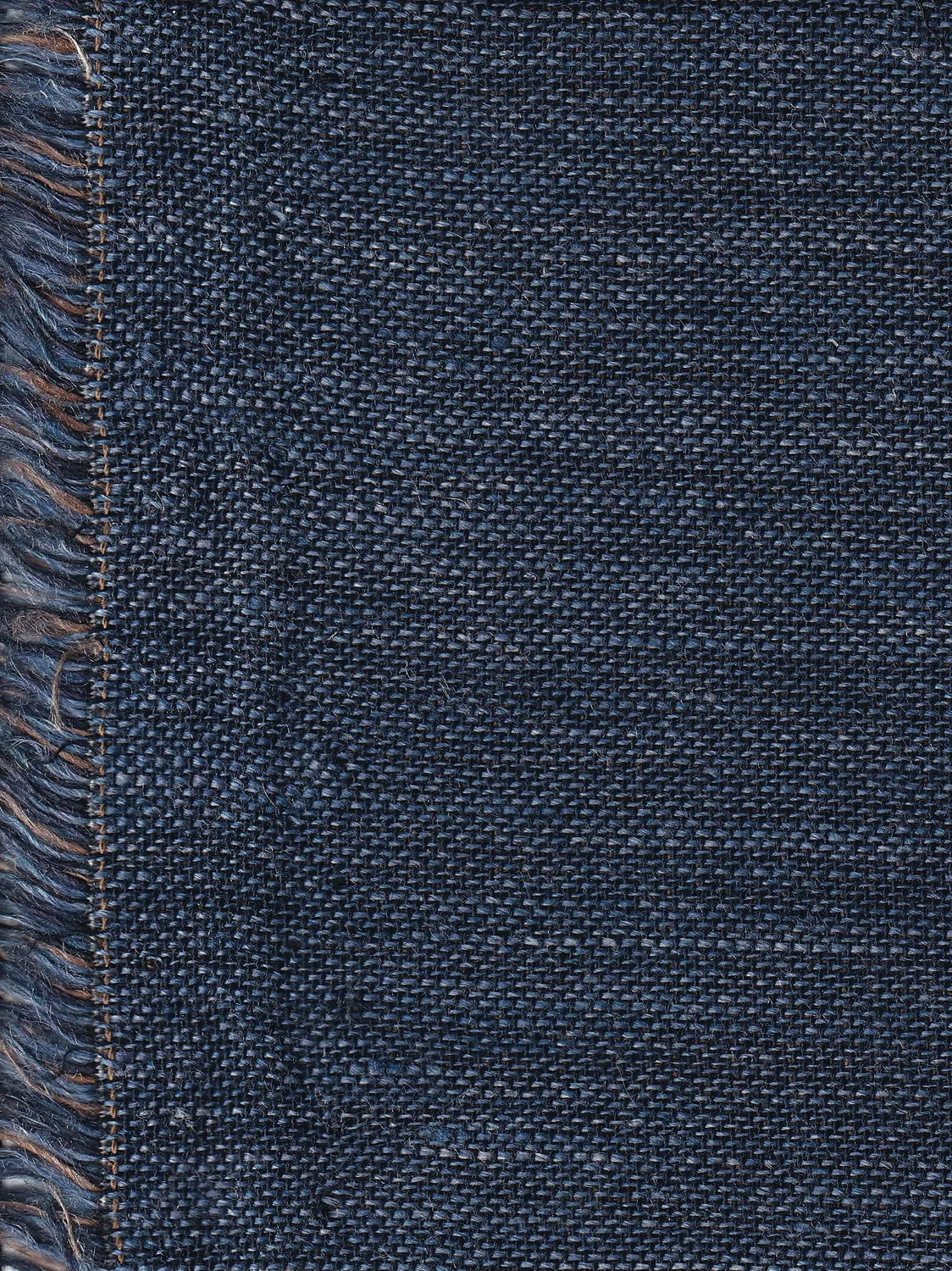 HOLLINGTON toile lin coton double-face réglisse-marine tissu mètre