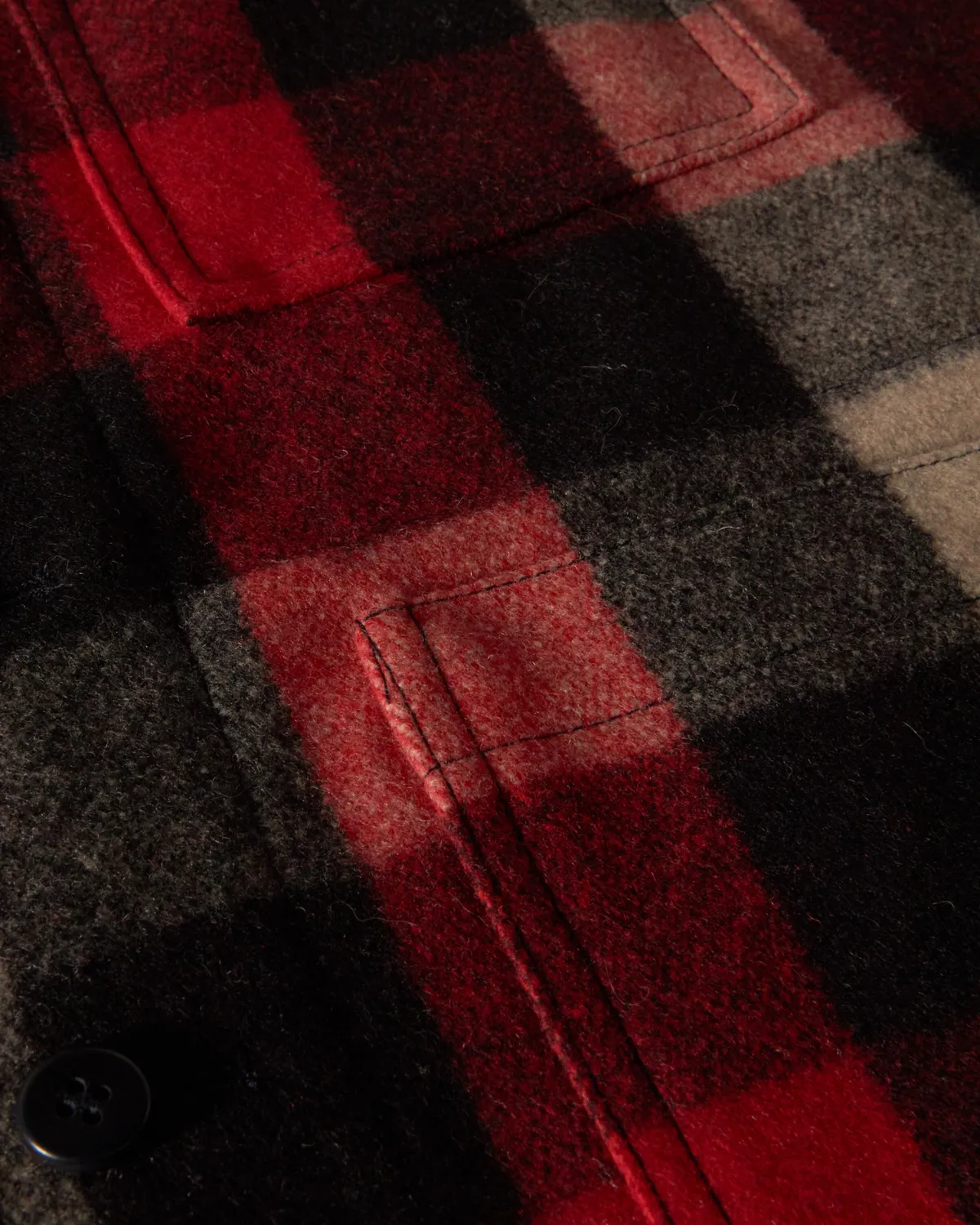 Hollington gilet Lamberjack drap laine rouge blanc 46