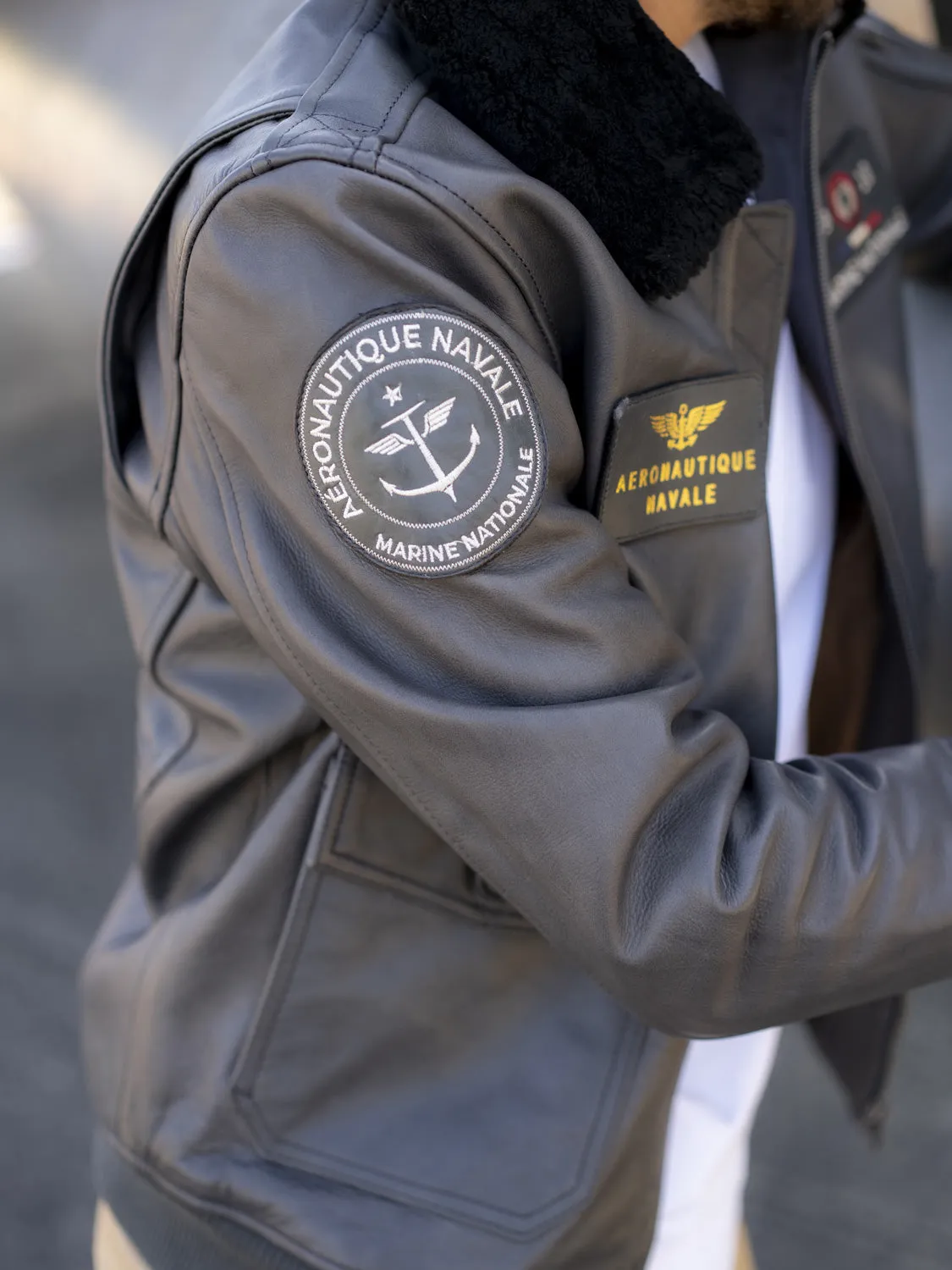 DAYTONA Paul Teste blouson pilote charcoal cuir