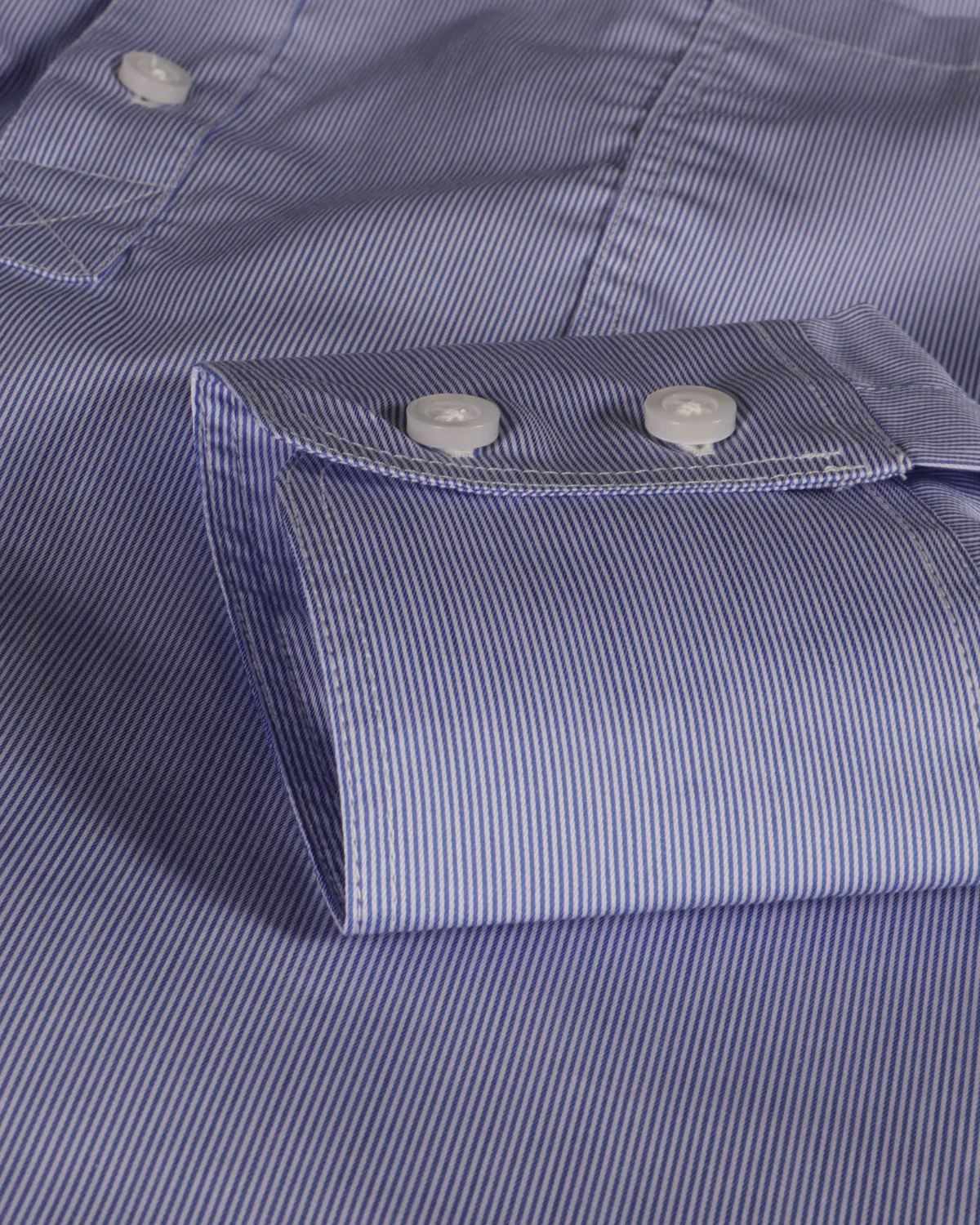 Hollington chemise col mao rayures bleues L 100% coton