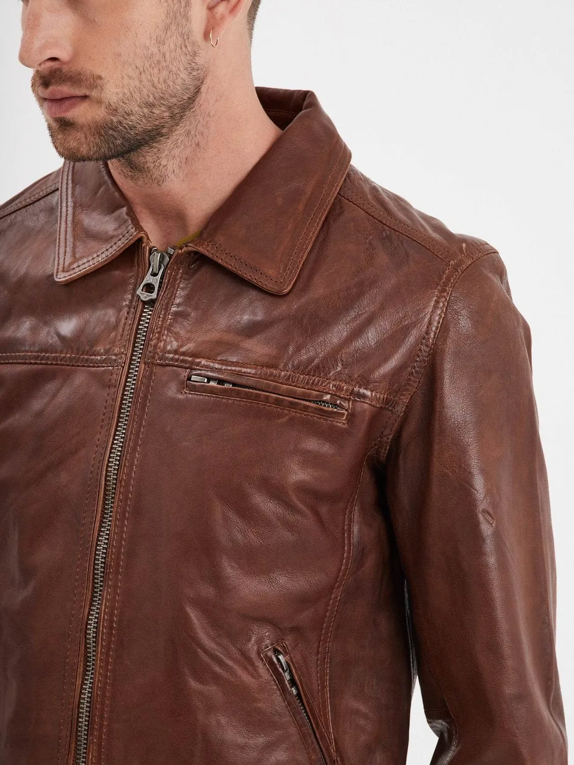 DAYTONA Major blouson cuir mouton cognac