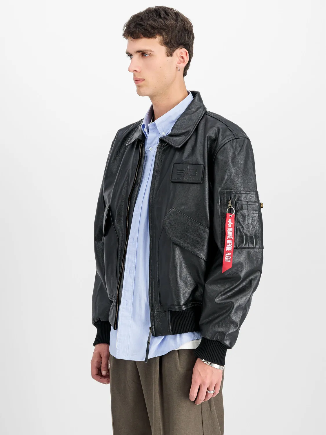 Alpha Industries PU College blouson noir similicuir
