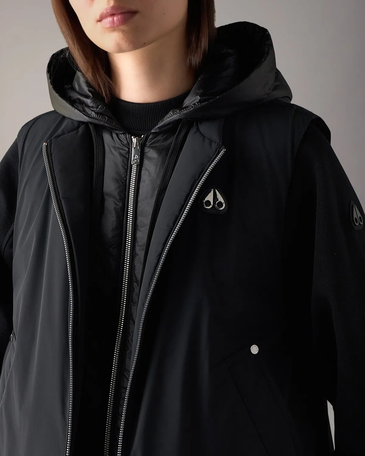Moose Knuckles Tegan gilet doudoune femme noir léger